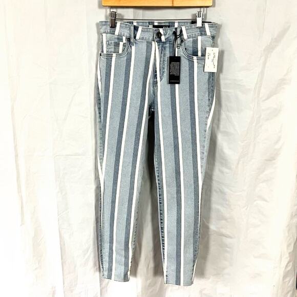 NWT- Kut From The Kloth Connie High Rise Ankle Skinny Jeans Stripe Women sz 4 - Picture 1 of 9